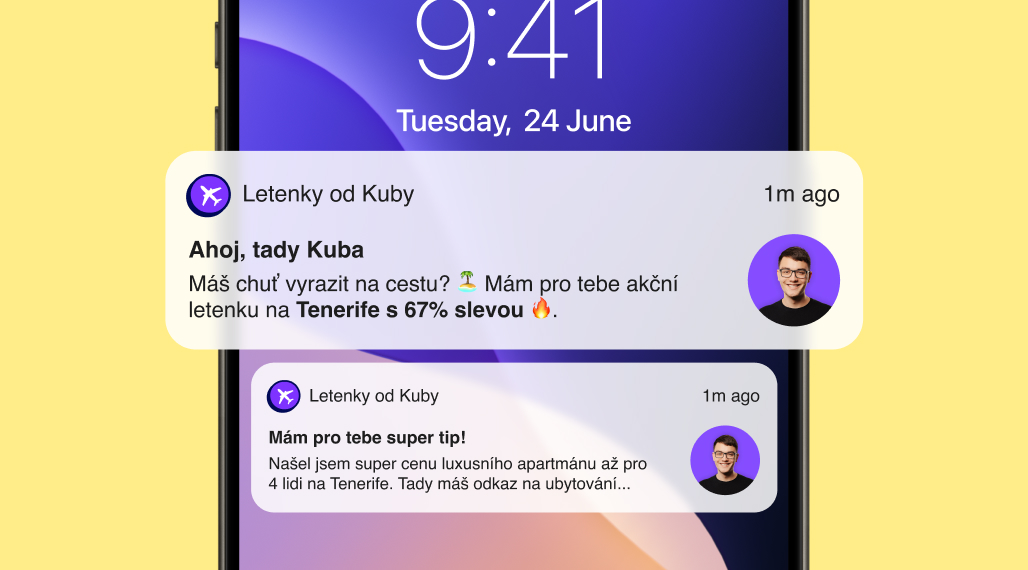 Telefon s notifikacemi od Kuby